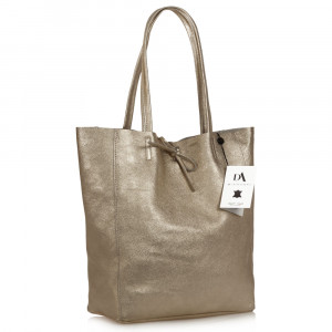 Geanta shopper din piele naturala DiAmanti Luisa Bronzo